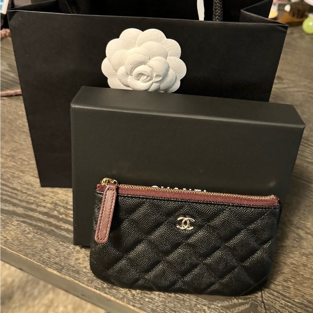 Chanel mini O Case champagne gold hardware BRAND NEW FULL SET